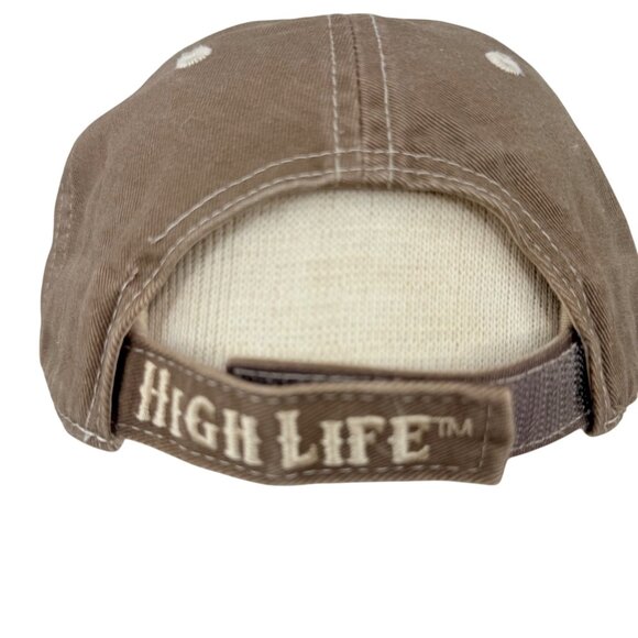 Miller High Life Brown Adjustable Baseball Cap Frint Patch Back Embroidered VTG - Picture 4 of 9